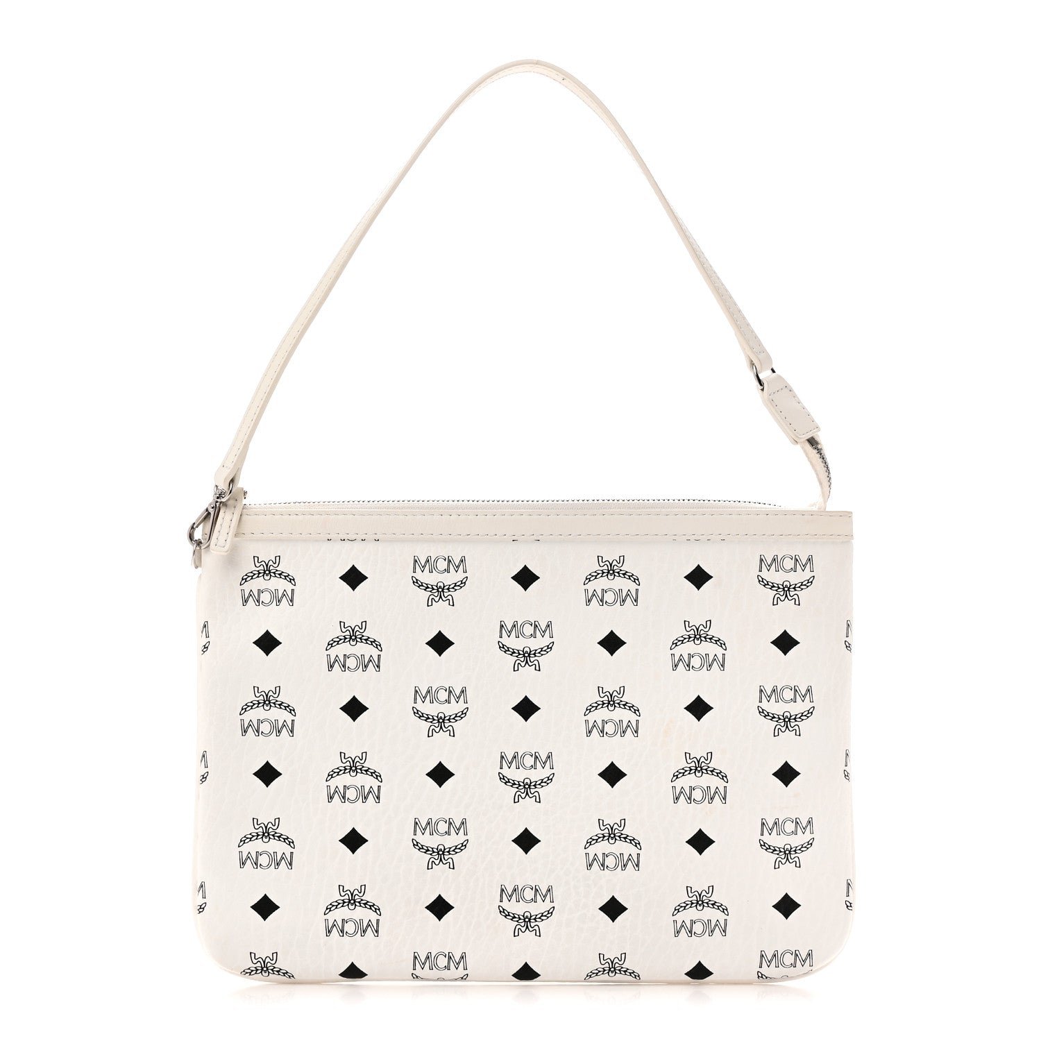 MCM MCM Visetos Liz Shopper Tote Pouch White