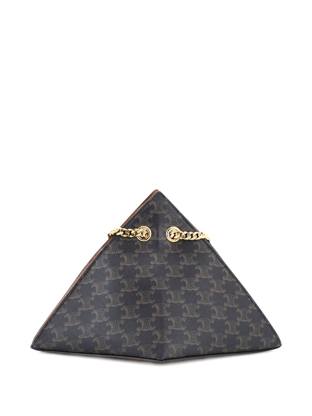 Pyramid Chain Triomphe Coated Canvas shoulder bag