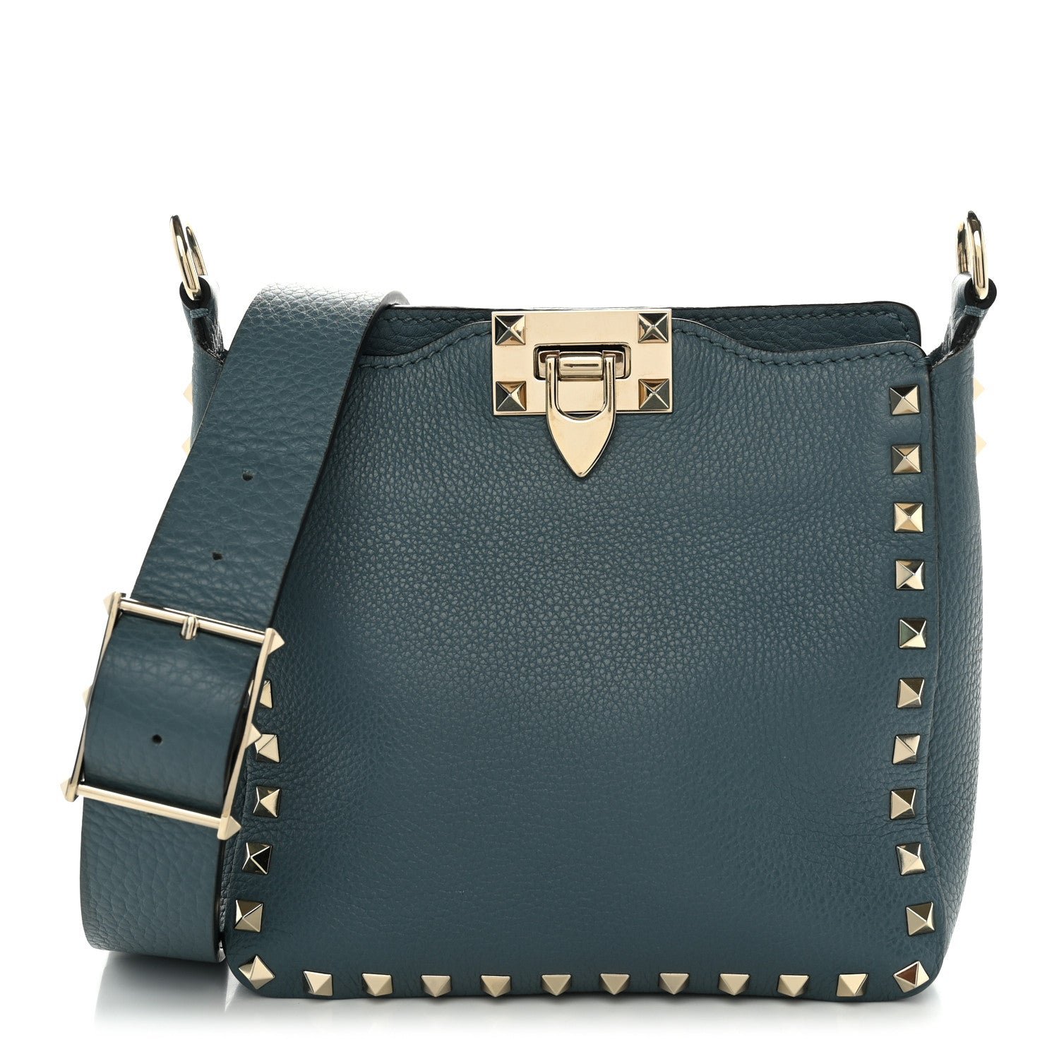 Valentino Garavani Valentino Garavani Pebbled Calfskin Mini Rockstud Flip-Lock Messenger Bag Amadeus