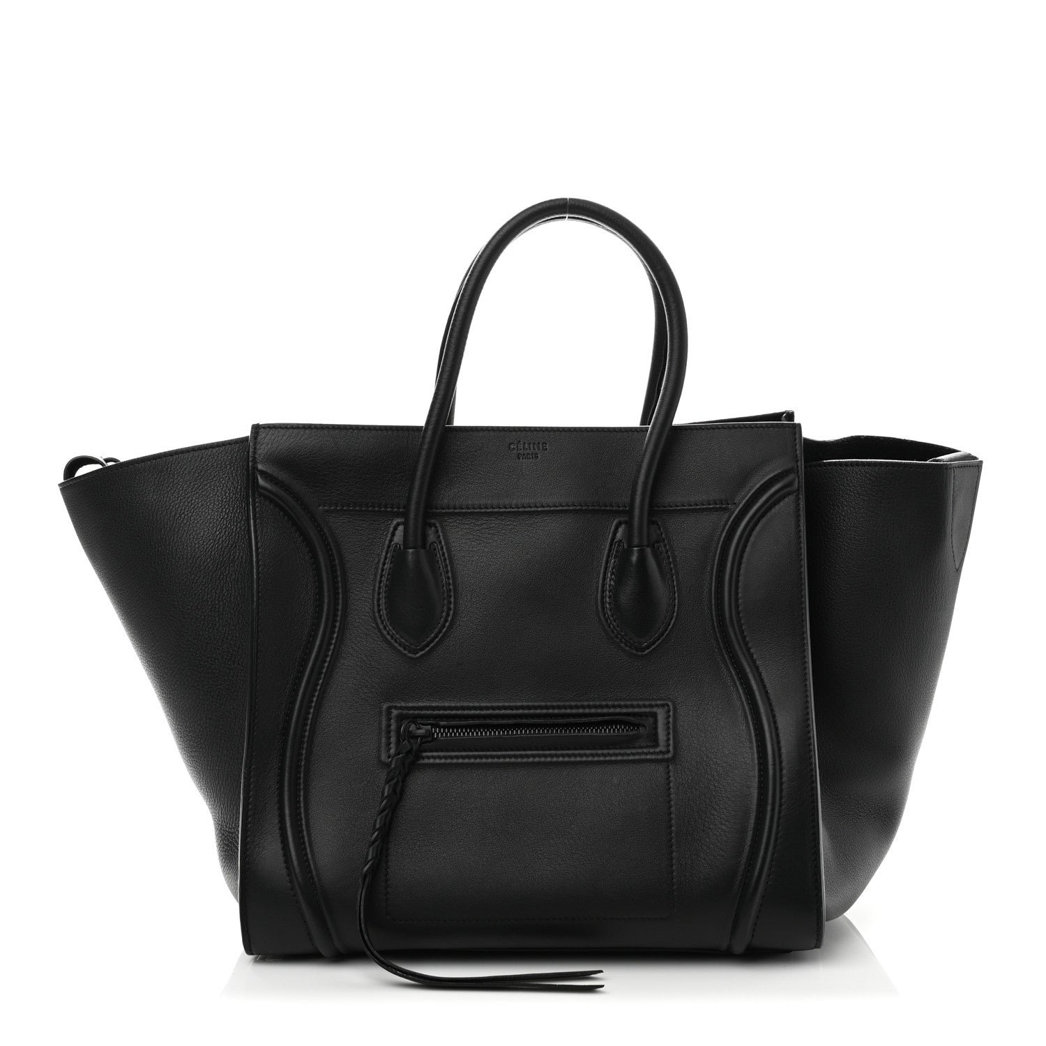 Celine Grained Calfskin Medium Phantom Luggage Black