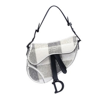 Mini Sequin and Beads Embellished Calfskin Saddle Bag
