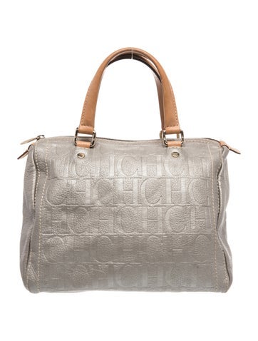 Embossed Leather Top Handle Bag