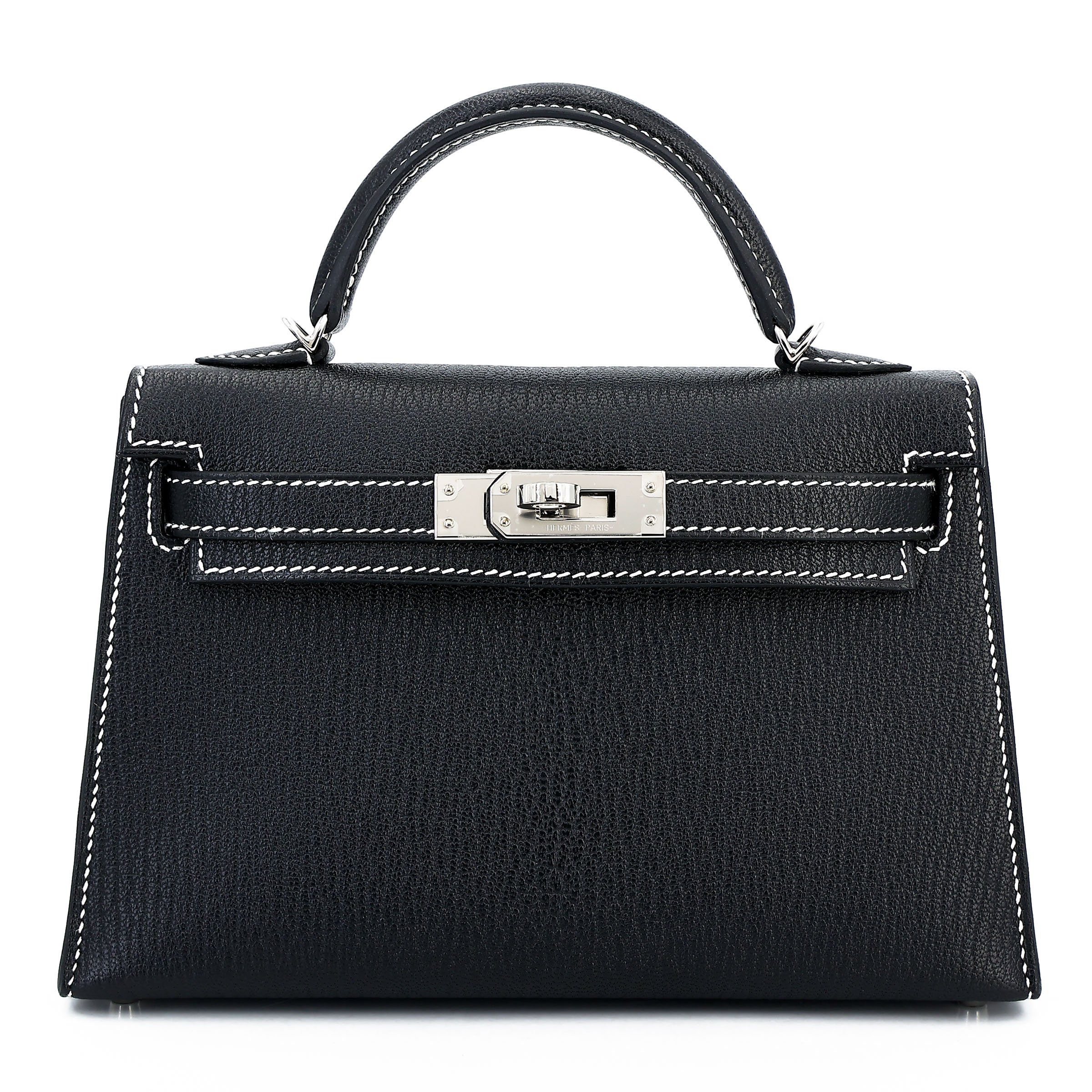 Hermes Excellent ( Rank SA ) HERMÈS Special Order Mini Kelly II HSS Noir (89) Rose Mexico (0D) Chevre Palladium hardware W (2024)
