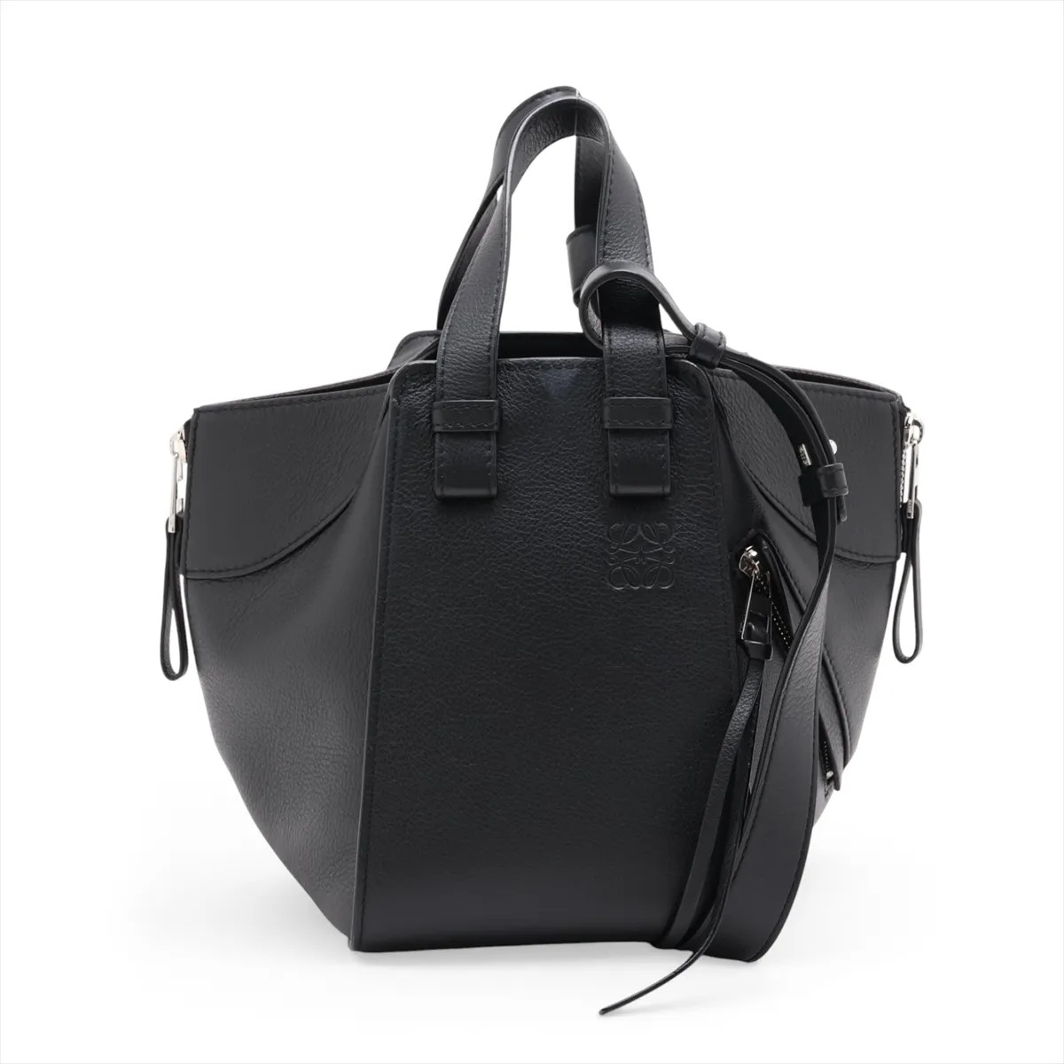 Loewe Hammock Compact Leather 2 Way Handbag Black