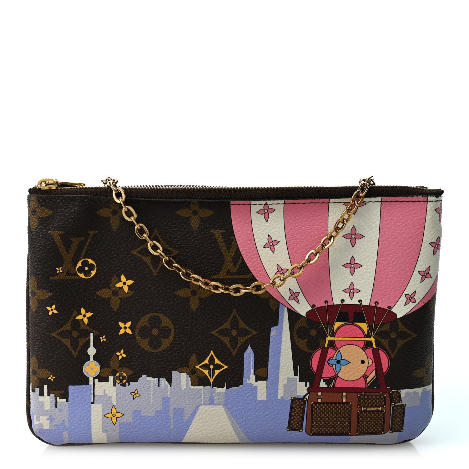 Louis Vuitton Monogram 2019 Christmas Animation Double Zip Pochette