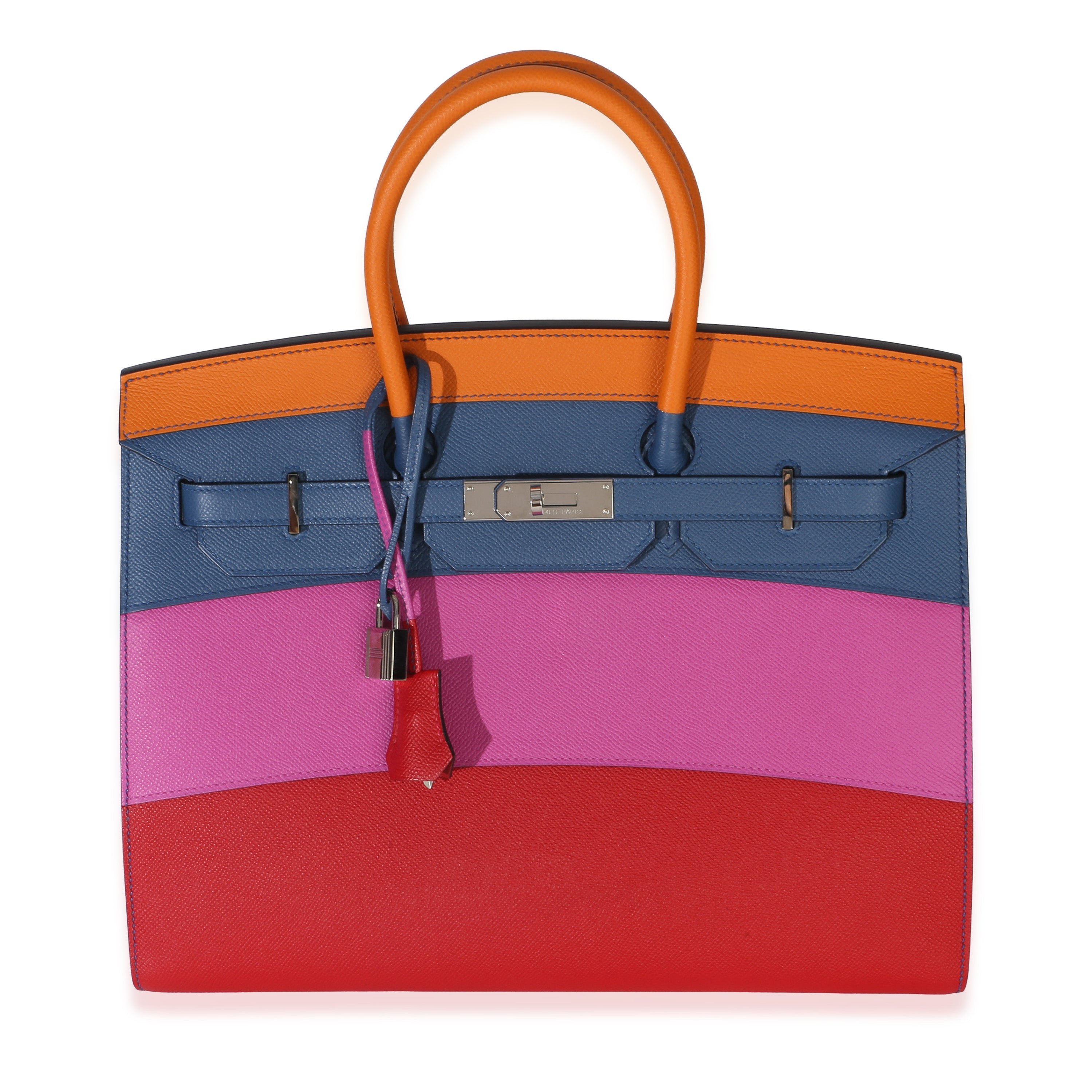 Hermes Abricot Bleu Agate Magnolia Rouge Casaque Epsom Sunrise Sellier Birkin 35