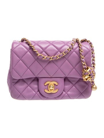 Mini Square Pearl Crush Flap Bag