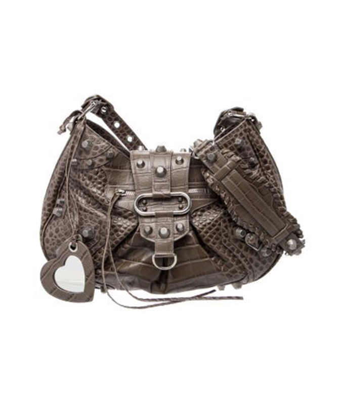 Balenciaga Embossed Leather Shoulder Bag