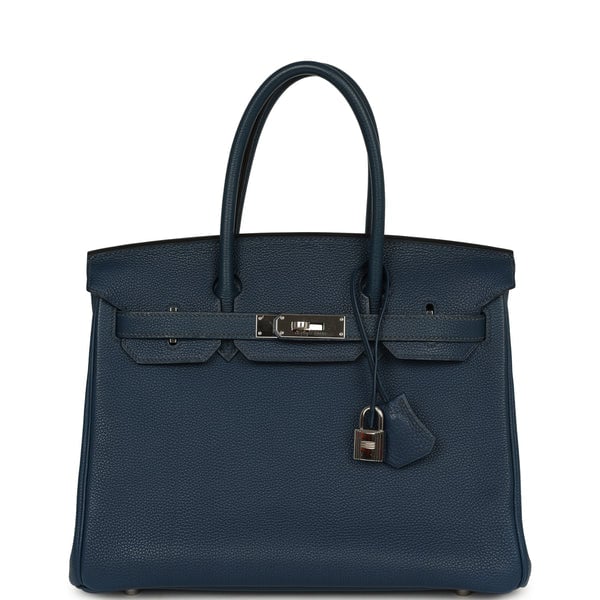 Hermes Pre-owned Hermes Birkin 30 Bleu de Prusse Togo Palladium Hardware