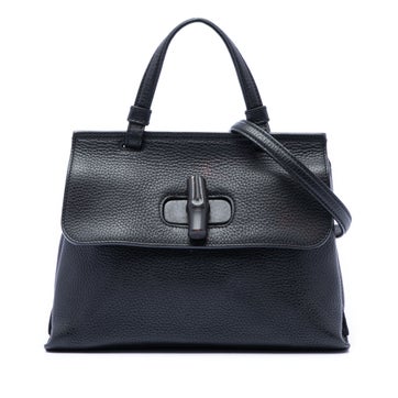 Calf Leather Small Calfskin Bamboo Daily Satchel