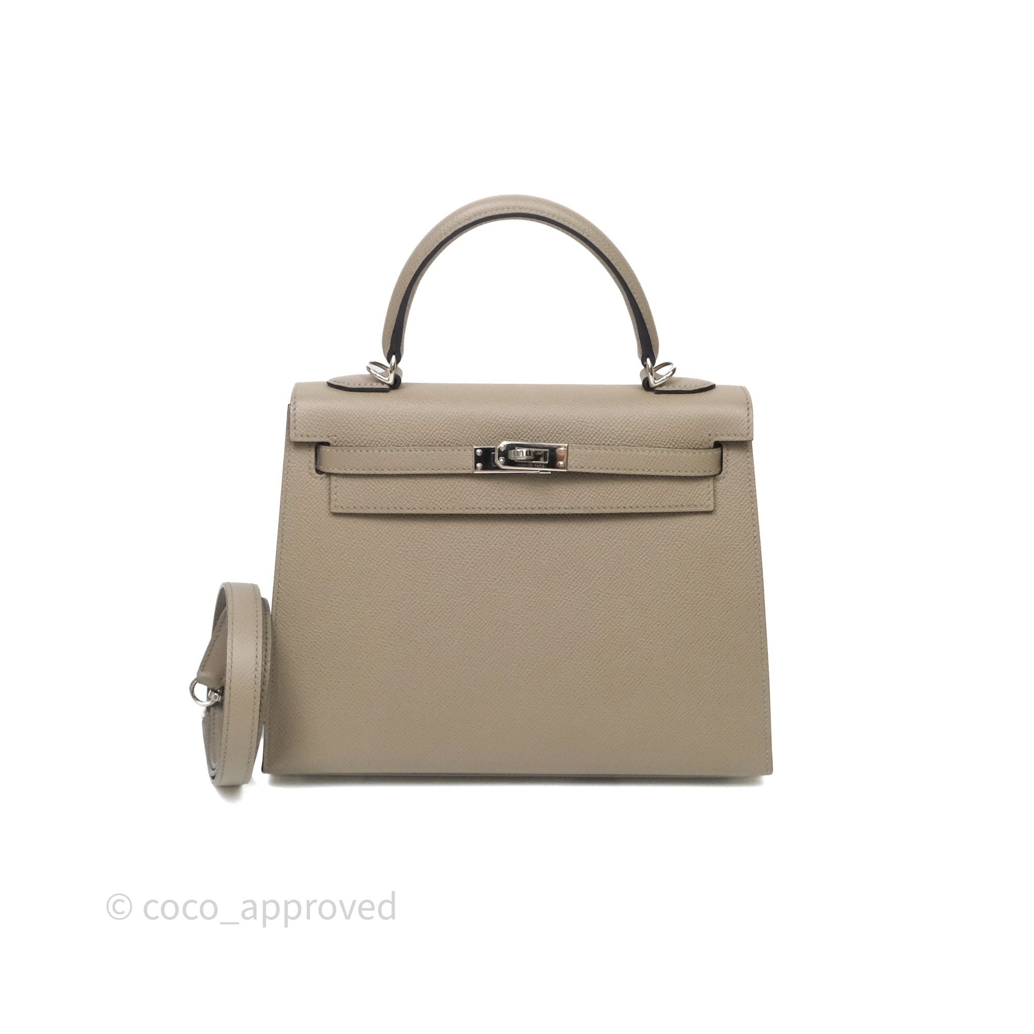Hermès Kelly 25 Gris Asphalte M8 Epsom Palladium Hardware