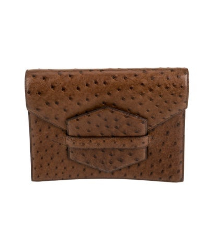 Hermes Ostrich Faco Clutch