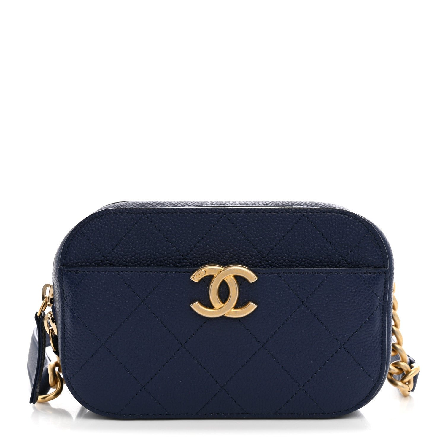 Chanel Caviar Quilted Waist Bag Navy Blue