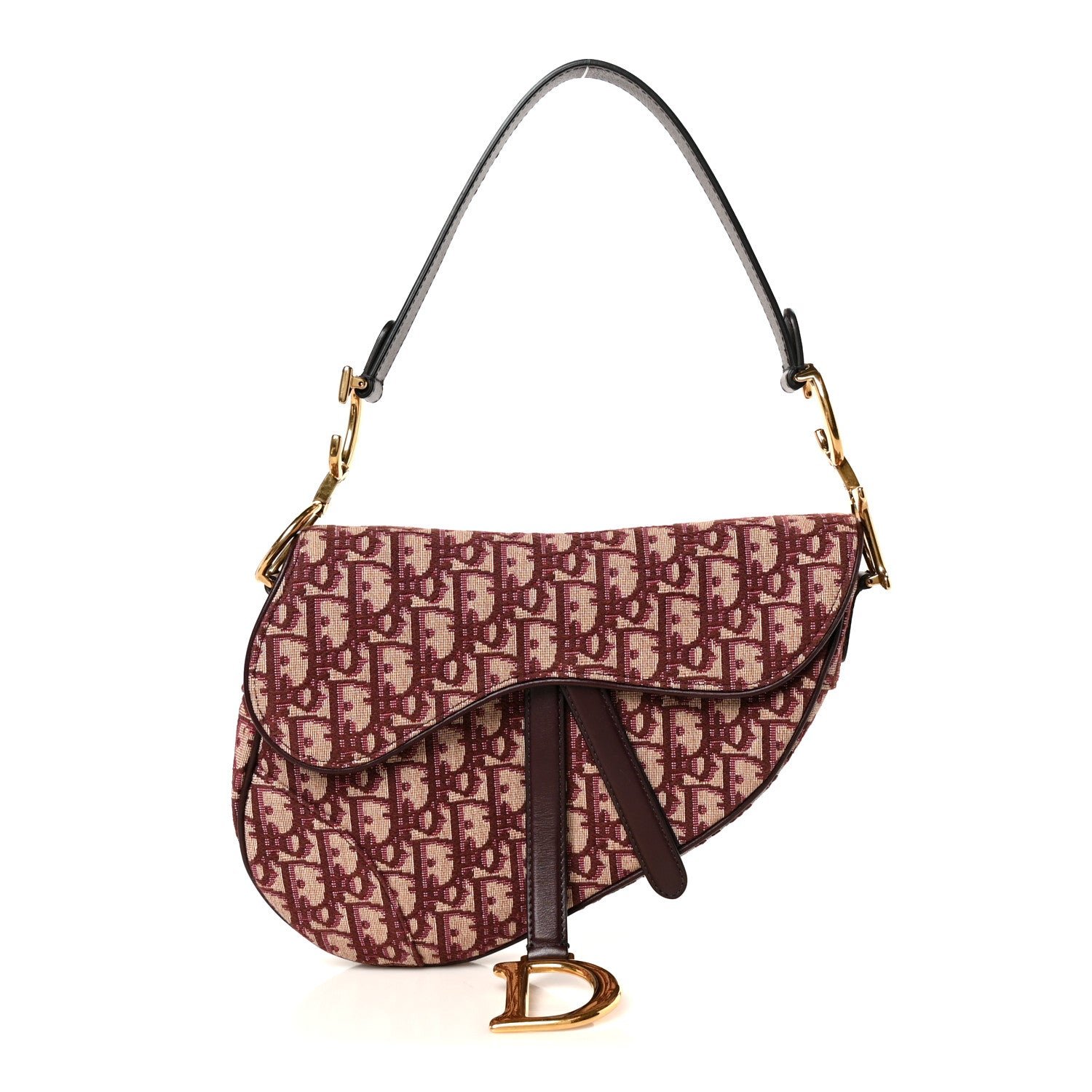 Christian Dior Oblique Saddle Bag Burgundy