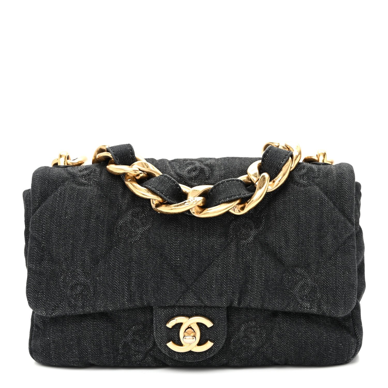 Chanel Denim Quilted Medium CC Funky Town Flap Dark Blue