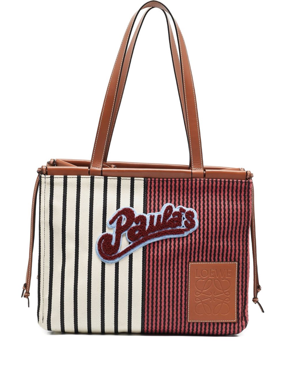  Paula's Ibiza Stripes Cushion striped patch tote bag