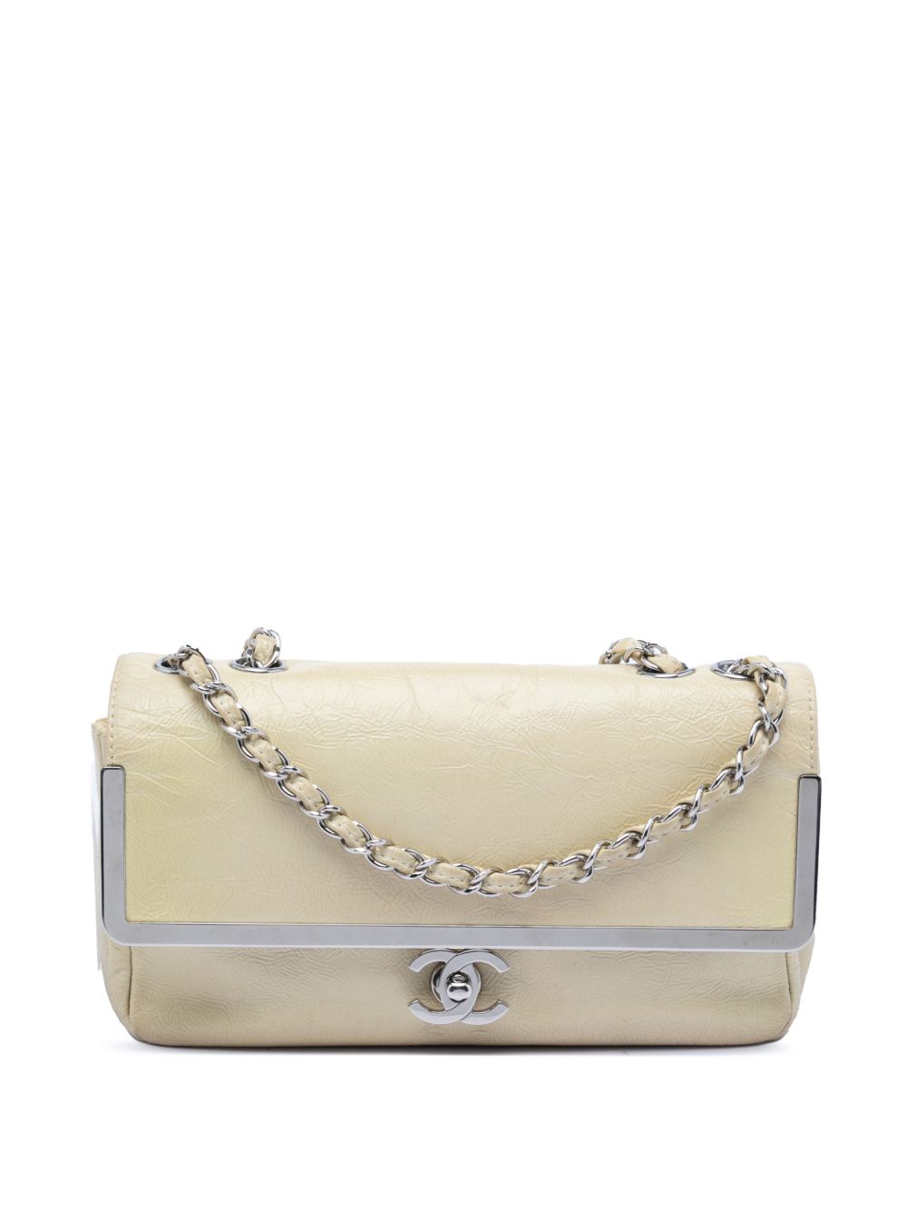 2006-2008 Small Distressed Patent Frame Single Flap shoulder bag
