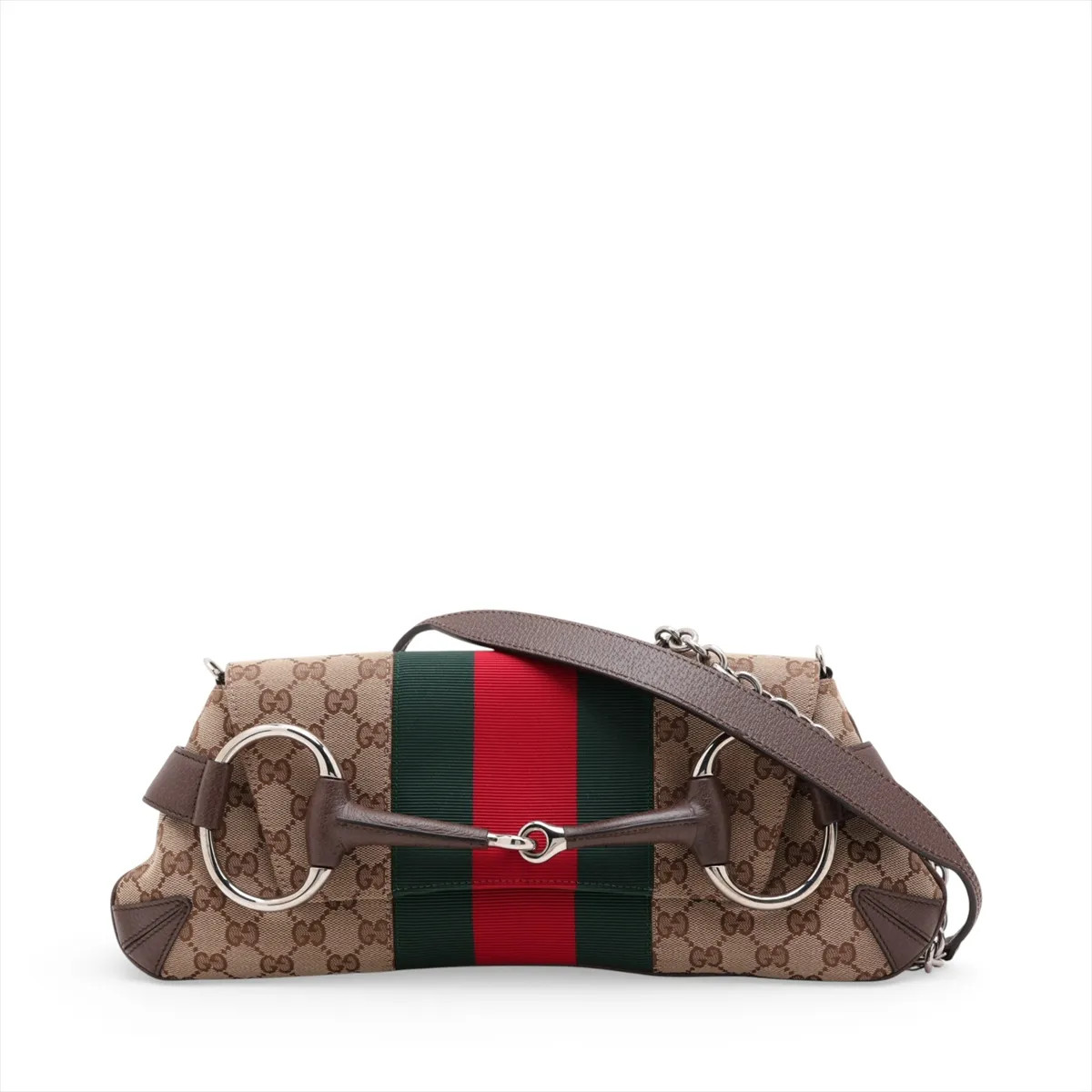 Gucci GG Canvas Horsebit 764255 Canvas & Leather 2 Way Shoulder Bag Beige