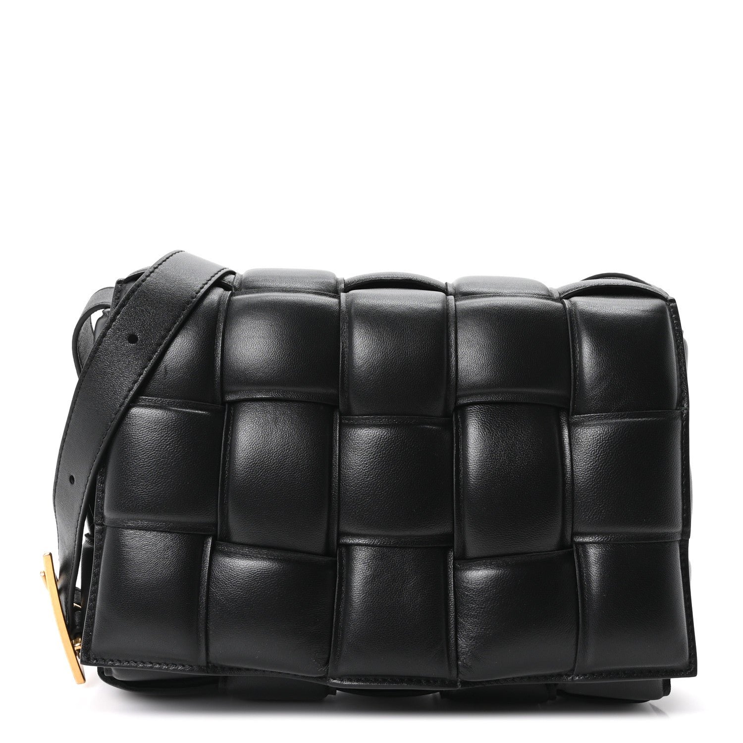 Bottega Veneta Nappa Maxi Intreccio Padded Cassette Crossbody Bag Black