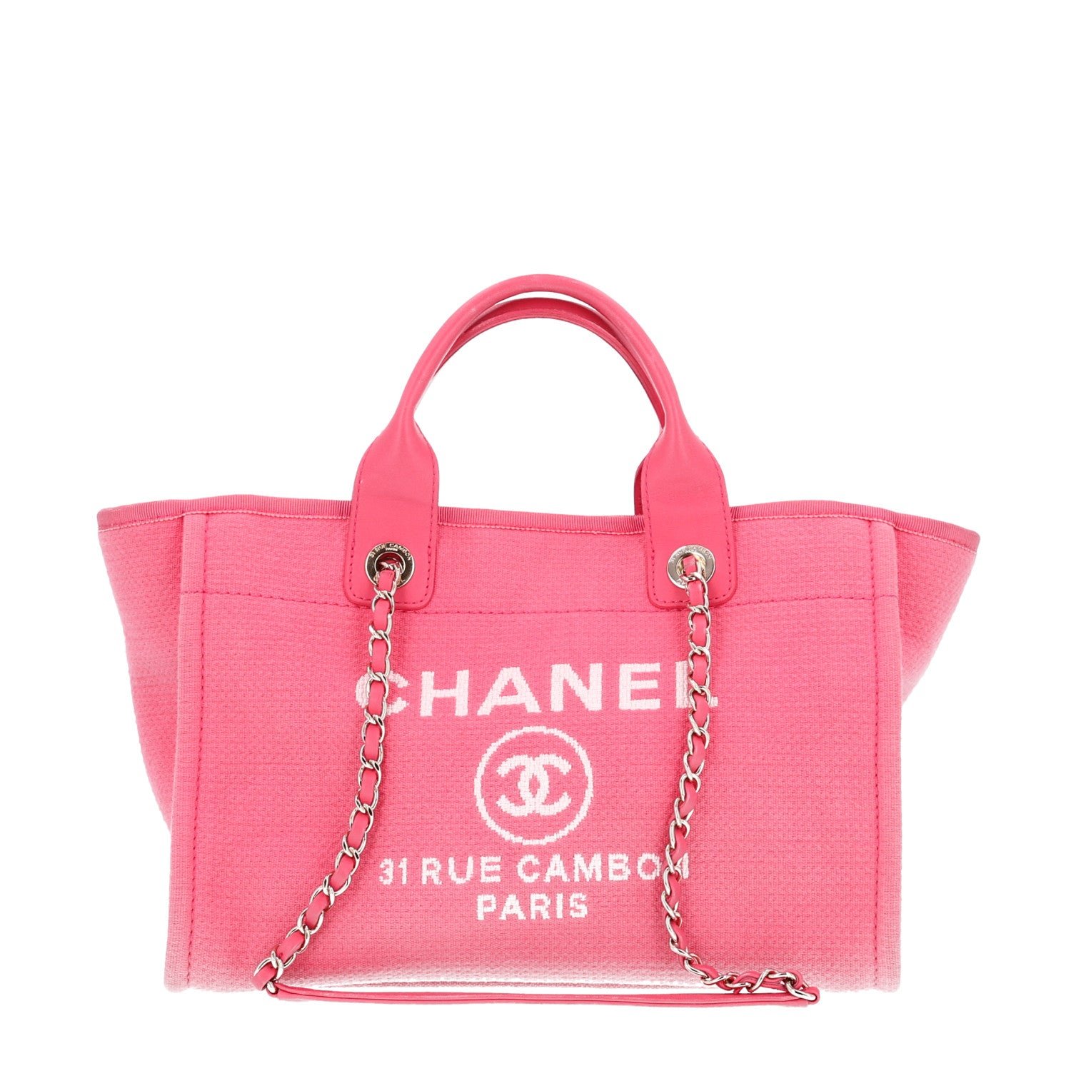 Chanel Mixed Fibers Small Deauville Tote Pink