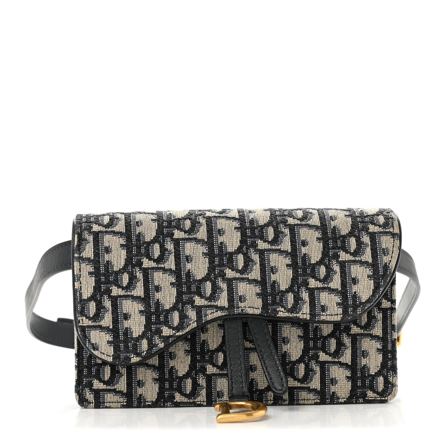 Christian Dior Oblique Saddle Belt Bag Blue