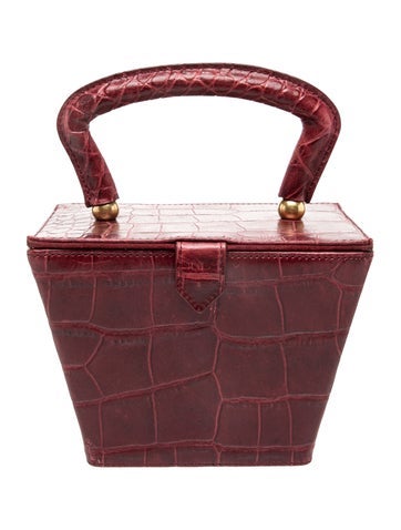 Embossed Leather Top Handle Bag