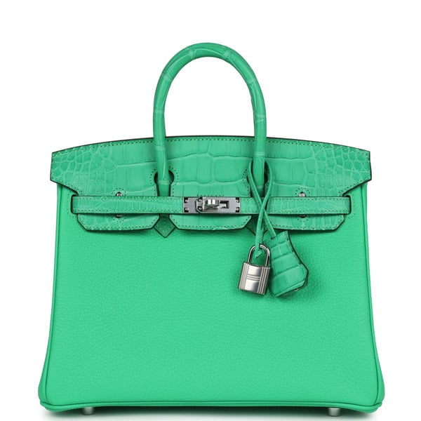 Hermes Hermes Birkin 25 Vert Comics Togo and Matte Alligator Touch Palladium Hardware