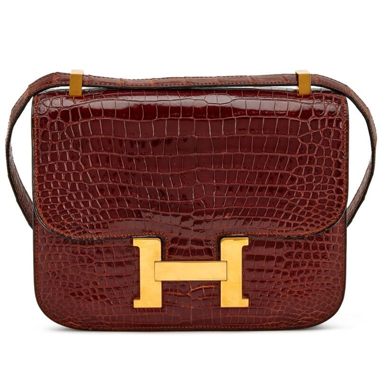 Hermes Vintage Miel Shiny Niloticus Crocodile Constance 24 Gold Hardware, 1987