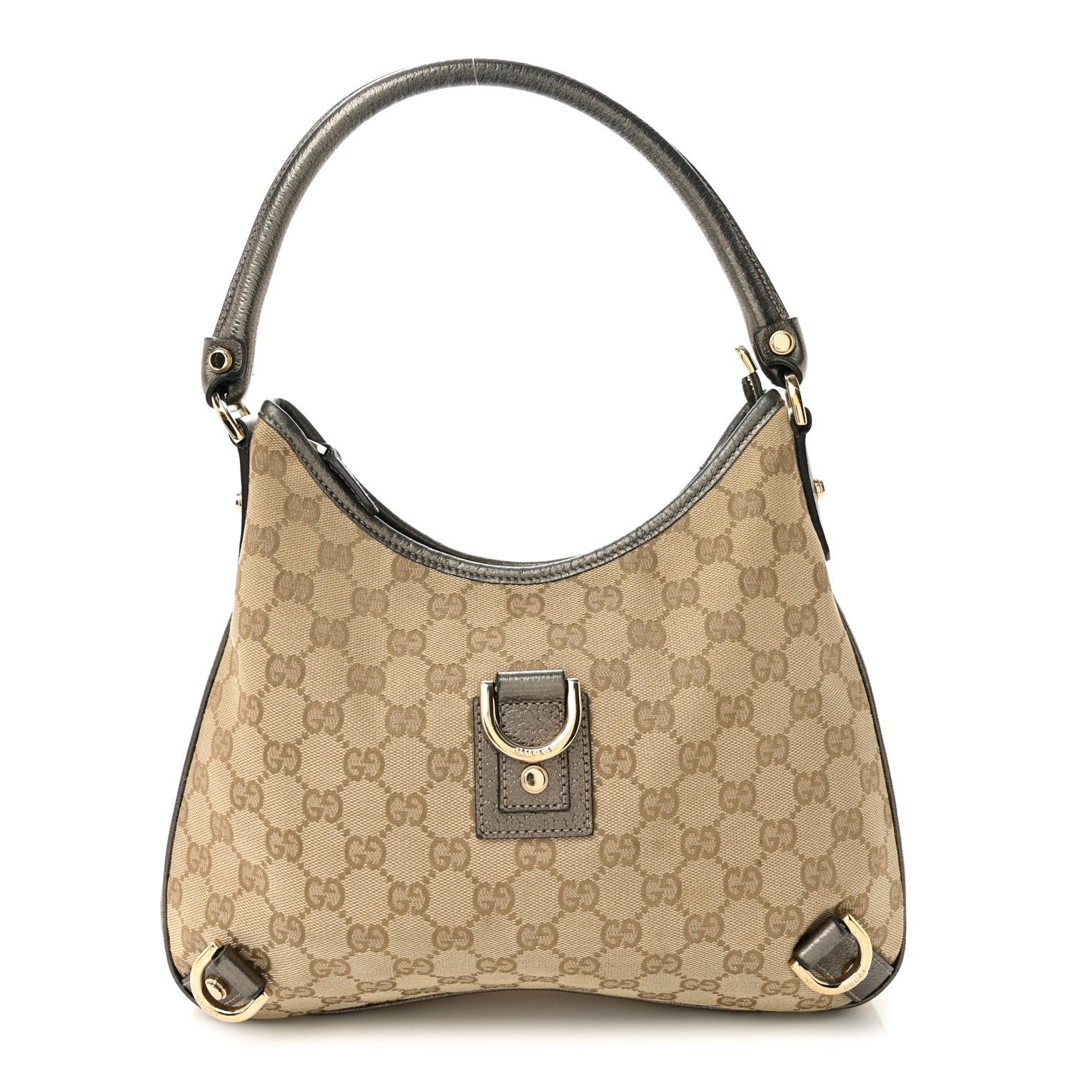 Gucci Monogram Medium Abbey D Ring Hobo Gold