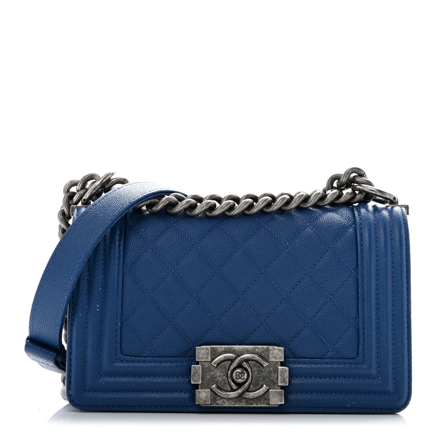 Chanel Caviar Quilted Small Boy Flap Dark Blue