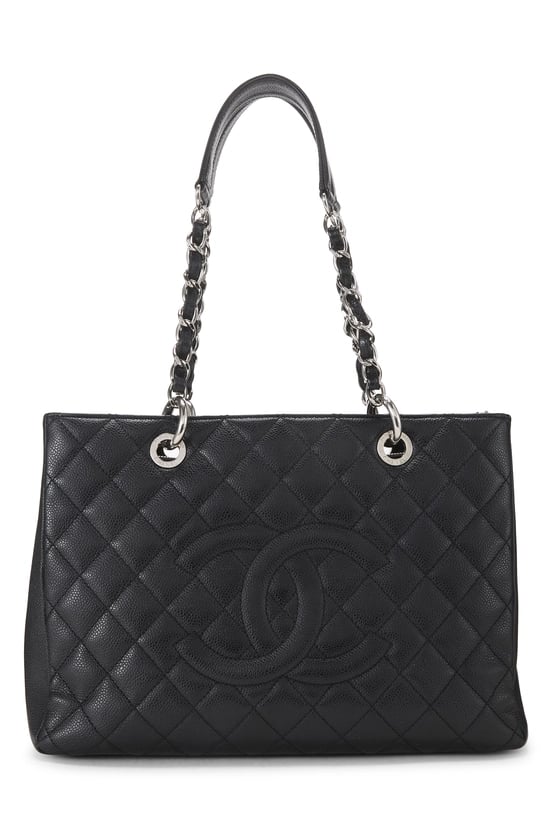 Black Quilted Caviar Grand Shopping Tote (GST)