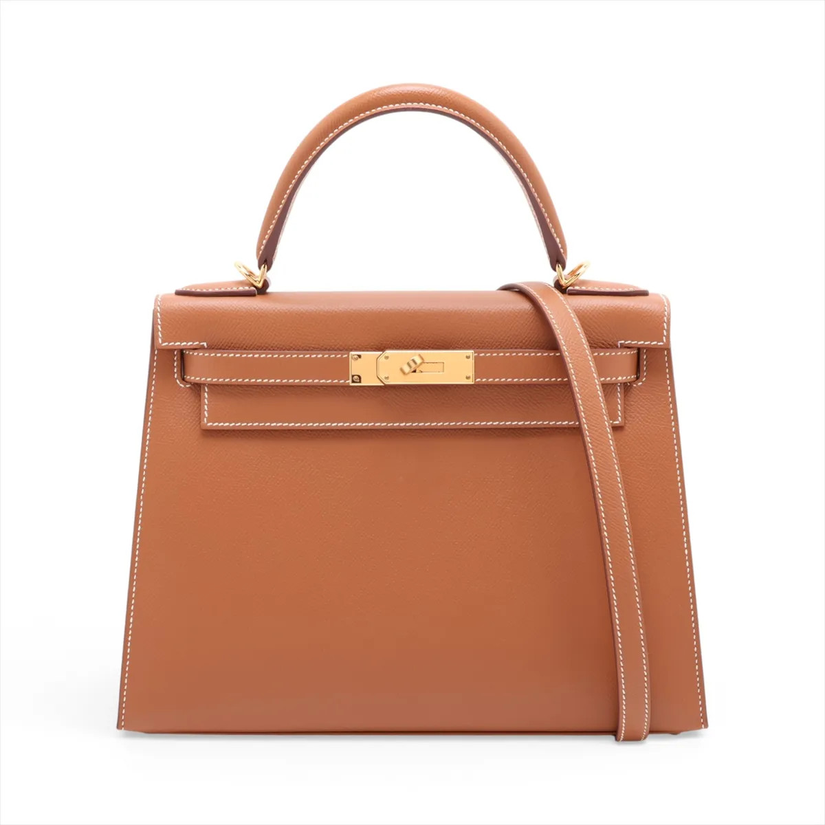 Hermès Kelly 28 Serie Veau Epsom Gold Gold Metal Fittings