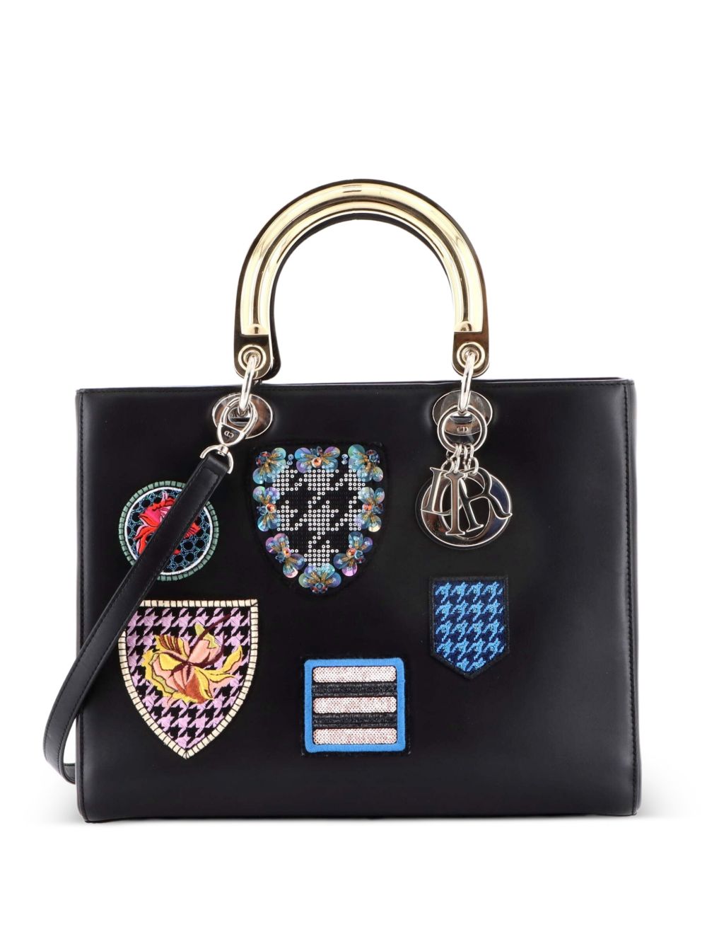 Lady Dior Bag Patch Embellished Leather Large satchel