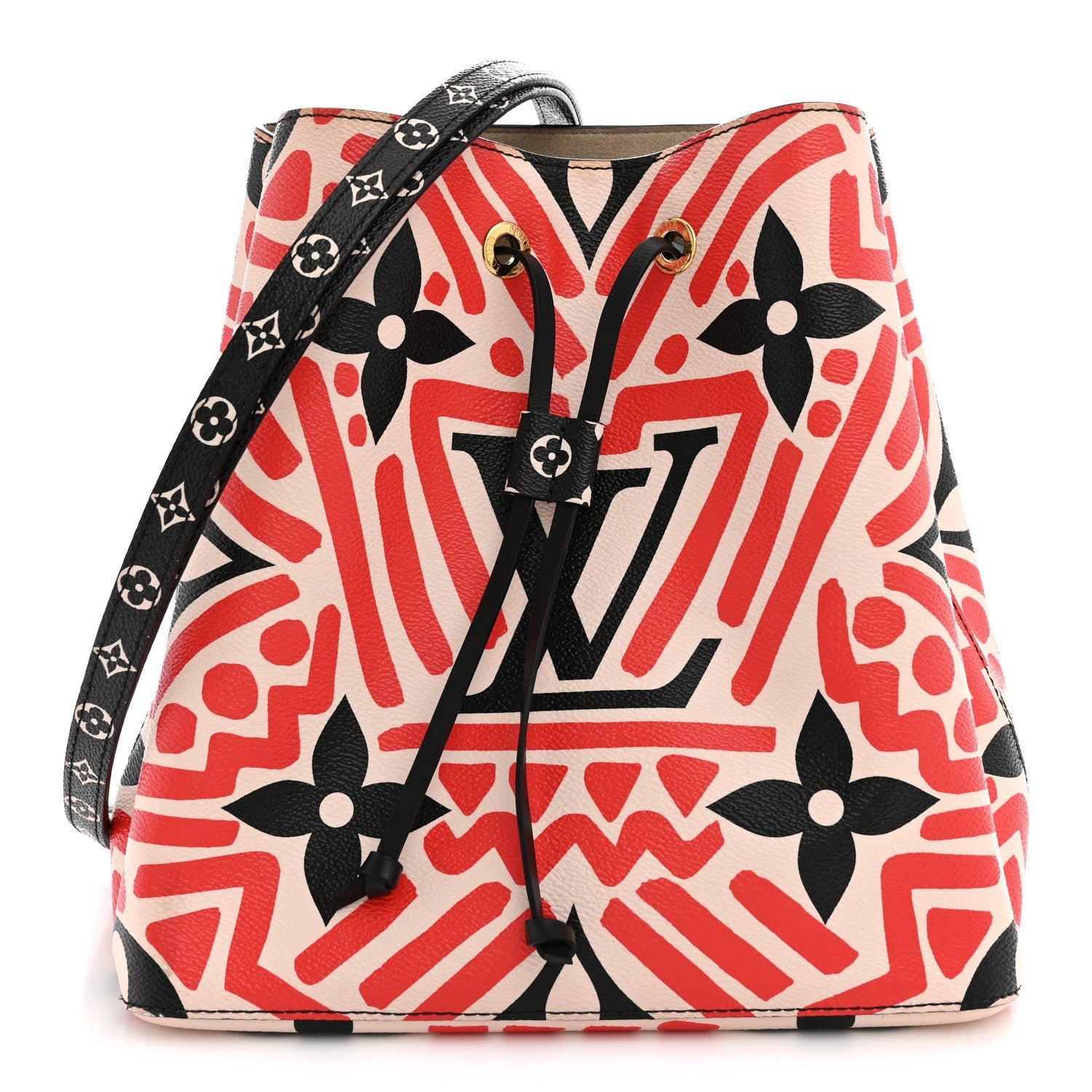 Louis Vuitton Monogram Giant Crafty NeoNoe MM Creme Rouge Black