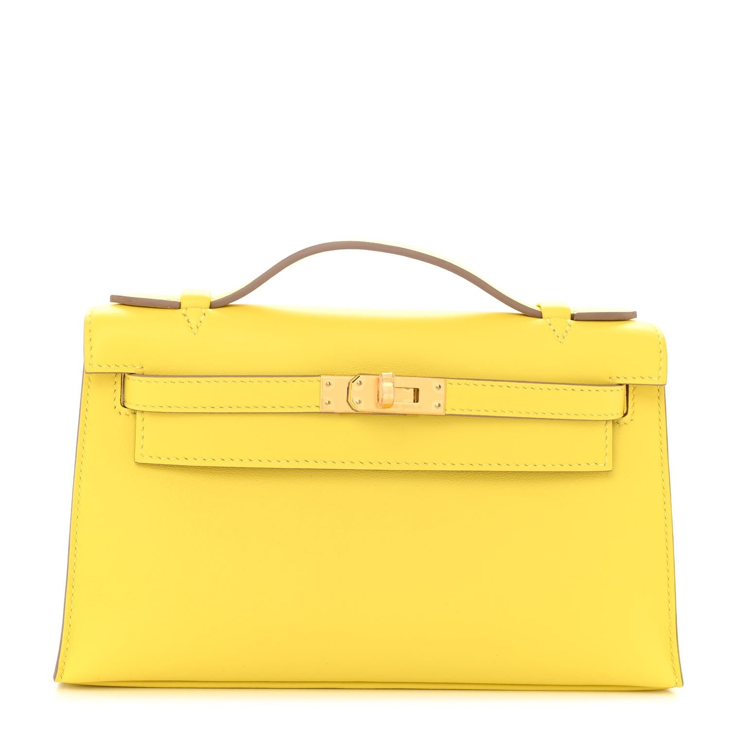 Hermes Swift Kelly Pochette Clutch Lime