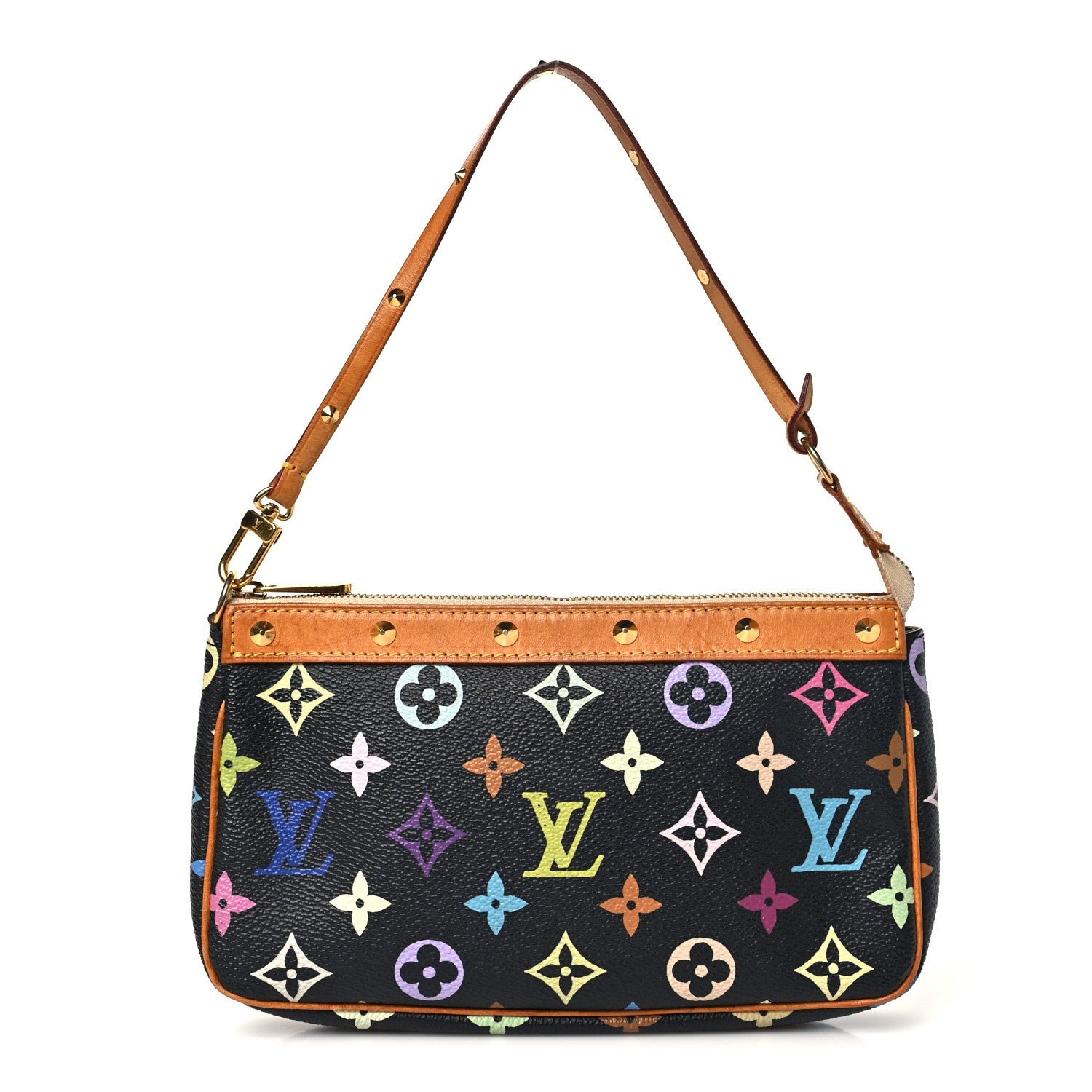 Louis Vuitton Monogram Multicolor Pochette Accessories Black