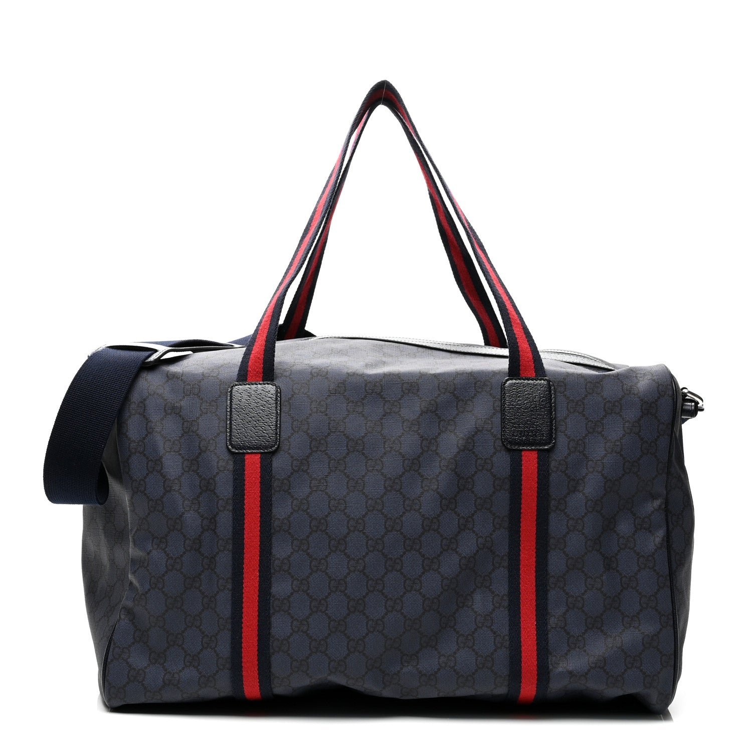 GG Monogram Medium Web Duffle Bag Dark Blue