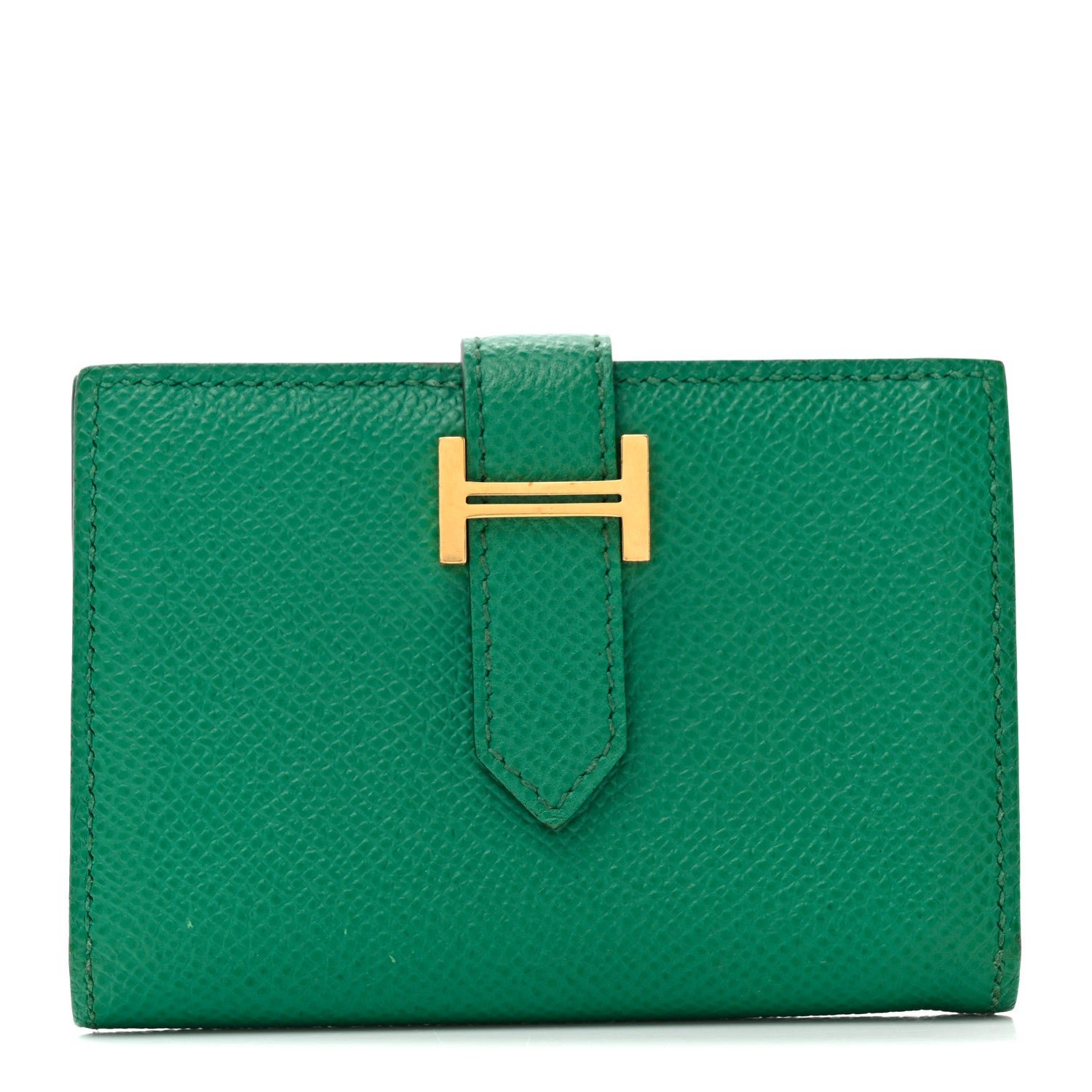 Hermes Epsom Bearn Card Holder Wallet Vert Jade