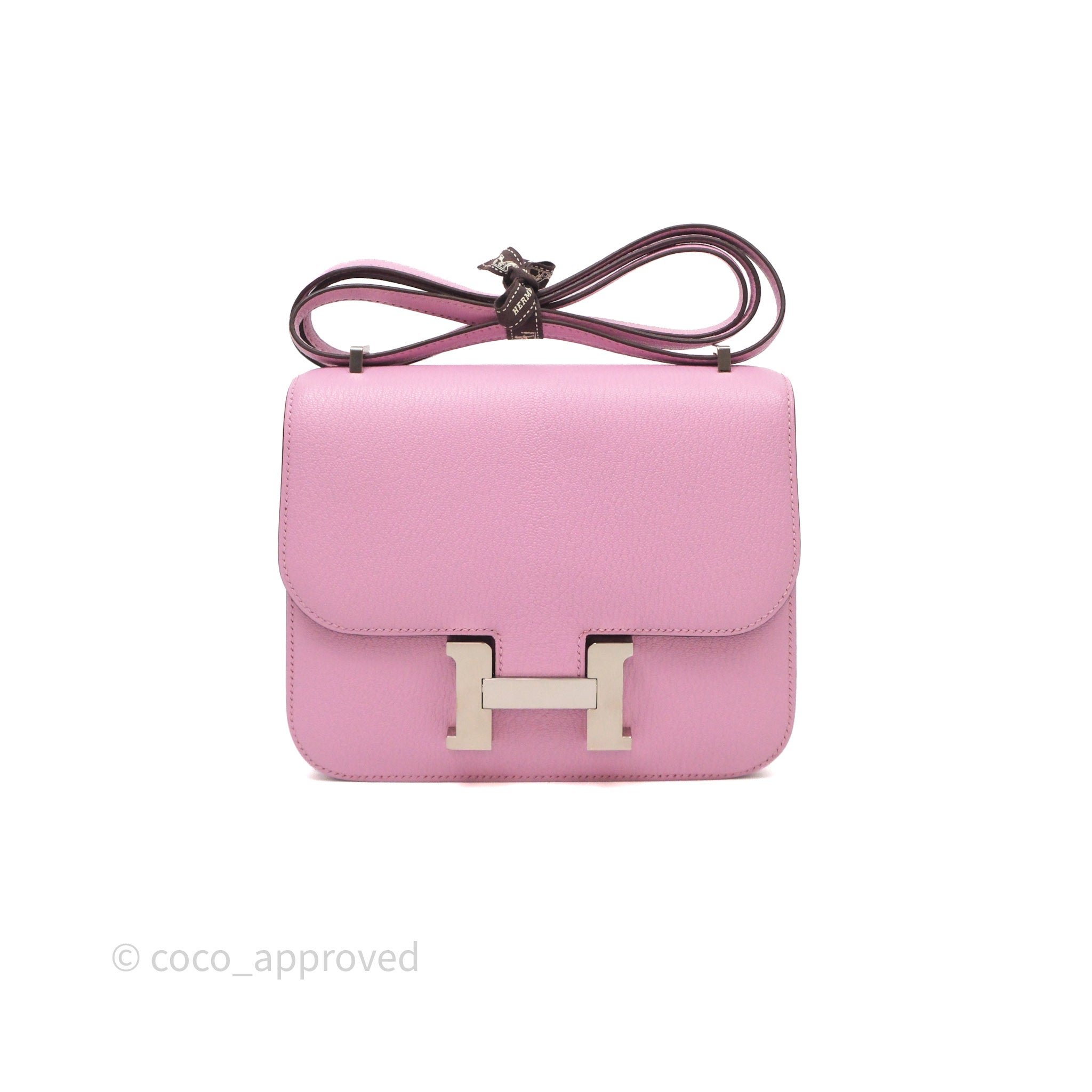 Hermès Mini Constance X9 Mauve Sylvestre Red Interior Chèvre Palladium Hardware