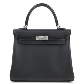 Hermes Brand New ( Rank N ) HERMÈS Kelly 25 Touch Black (89) Swift Lizard Palladium hardware B (2023)