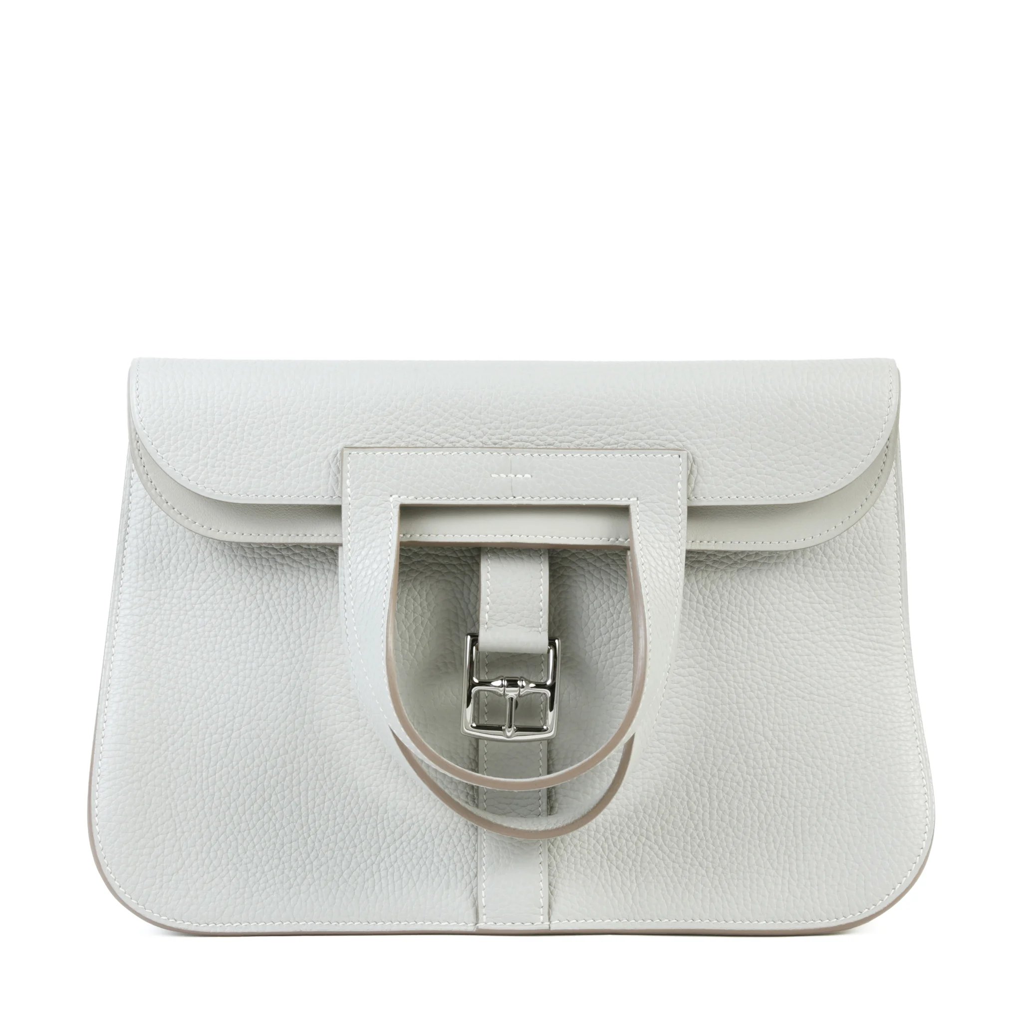 Unused ( Rank NS ) HERMÈS Halzan 31 Gris Perle (80) Clemence Palladium hardware C (2018)
