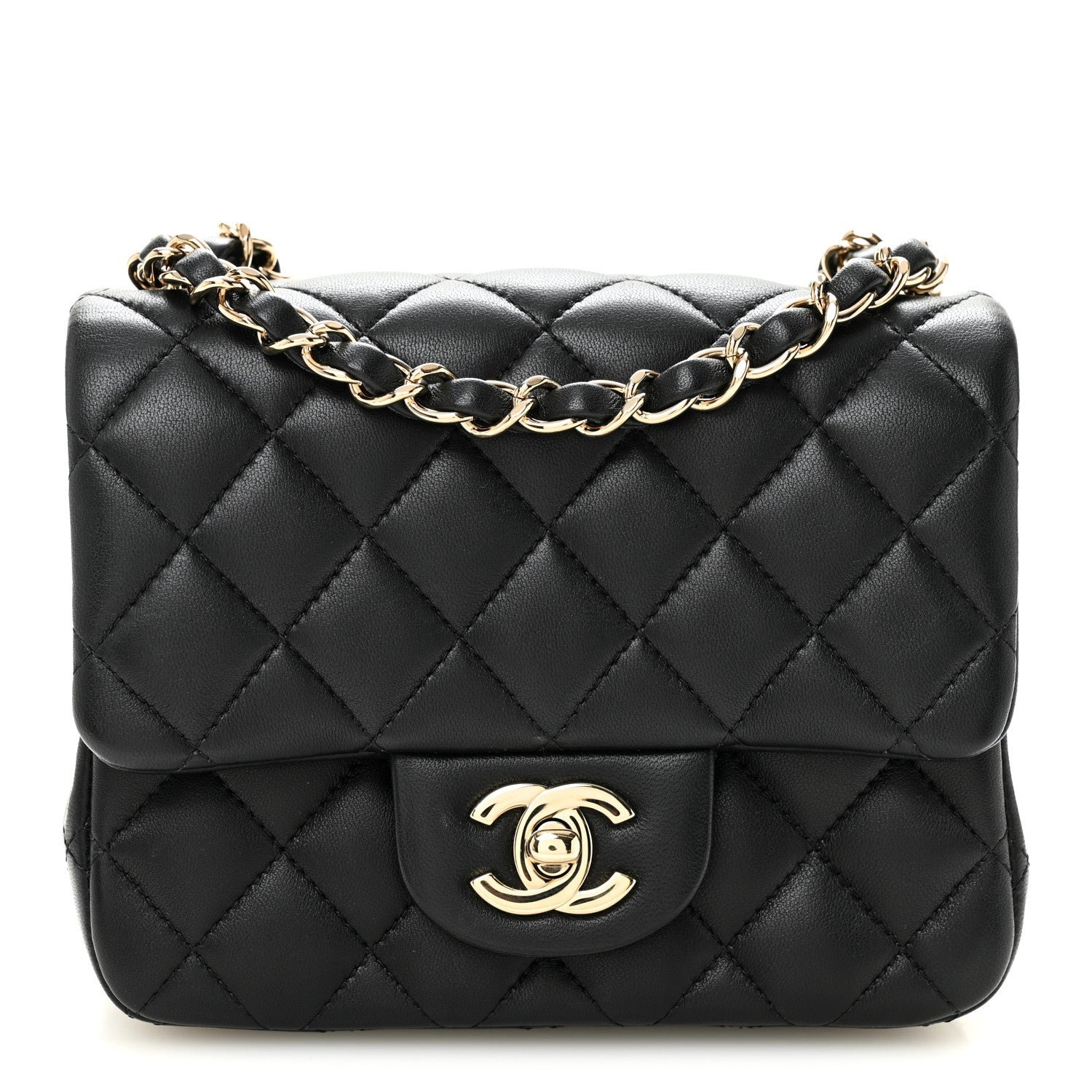 Chanel Lambskin Quilted Mini Square Flap Black
