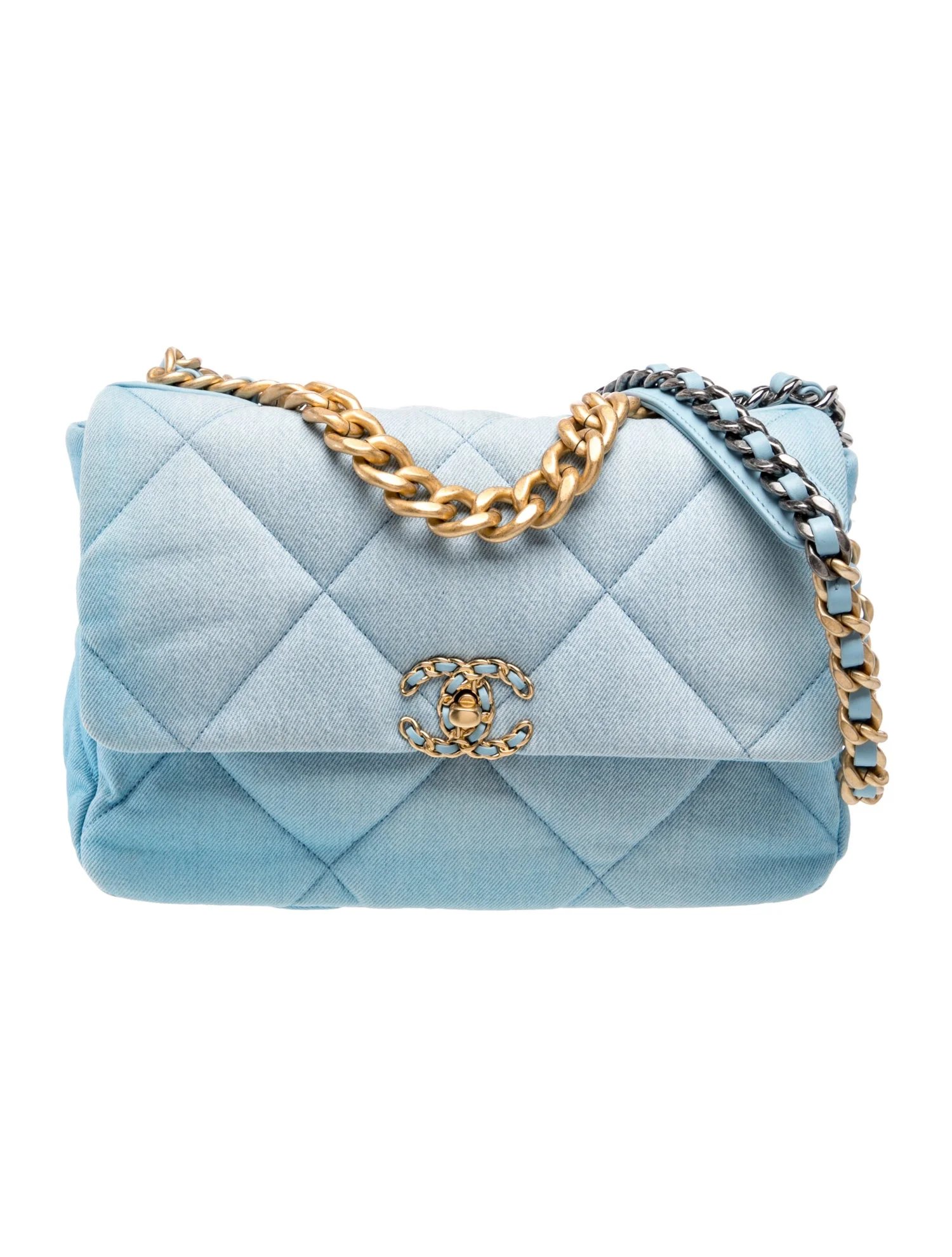 Large Denim 19 Flap Bag