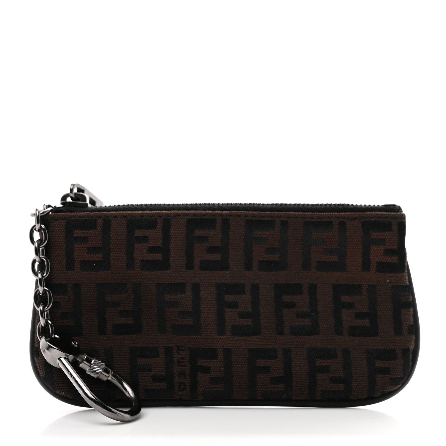 Fendi Zucchino Spalmati Forever Coin Pouch Key Case Nocciola