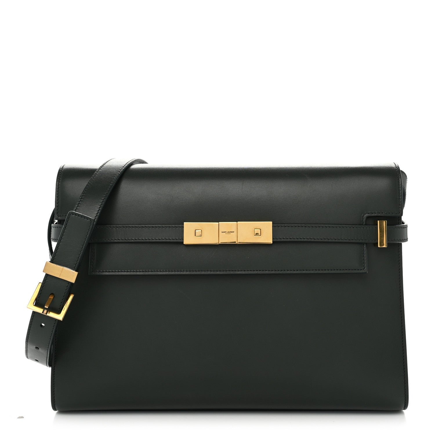 Saint Laurent Smooth Calfskin Manhattan Shoulder Bag New Vert Fonce