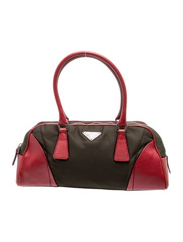 Enameled Metal Triangle Top Handle Bag