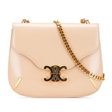Teen Shiny Calfskin Triomphe Besace Clea Chain Crossbody