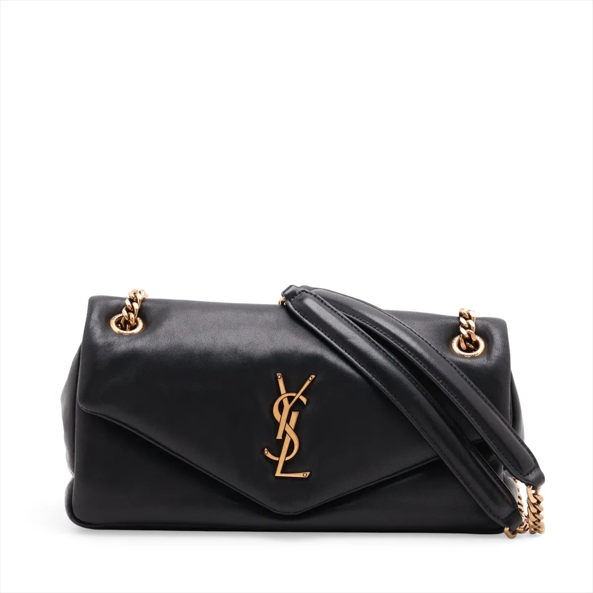 Saint Laurent Paris 734153 Leather Chain Shoulder Bag Black