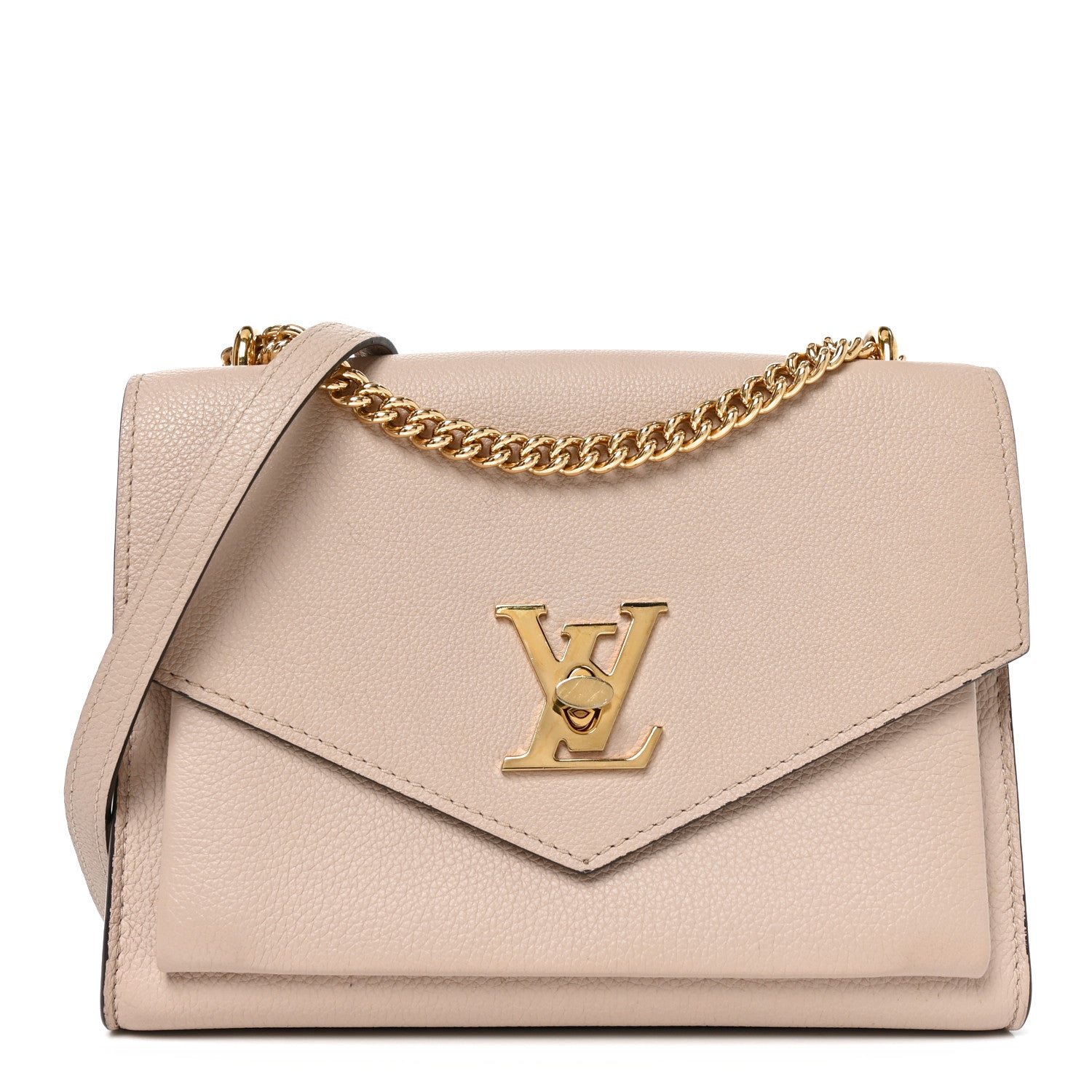 Louis Vuitton Louis Vuitton Soft Calfskin Mylockme Chain Bag BB Greige