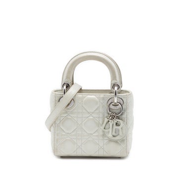Micro Iridescent Lambskin Cannage Lady Dior